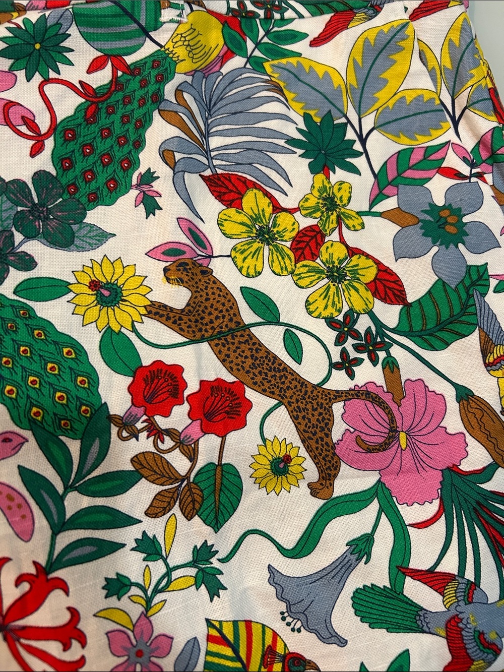 NWT Boden Multicolor Floral tropical animal  Straight-Leg Pants  linen cotton - Picture 3 of 14